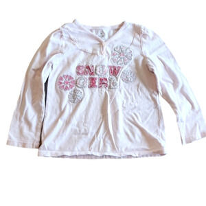 OLD NAVY Light Pink Long Sleeve Tee with 'Snow Girl'